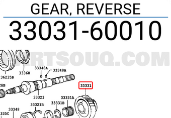 Toyota 3303160010 GEAR, REVERSE