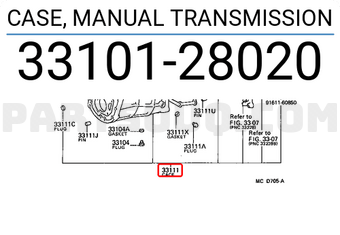Toyota 3310128020 CASE, MANUAL TRANSMISSION