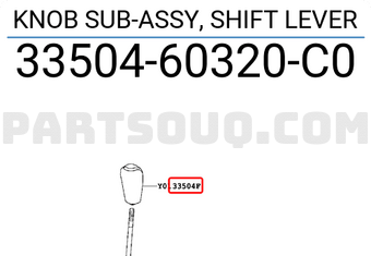 Toyota 3350460320C0 KNOB SUB-ASSY, SHIFT LEVER