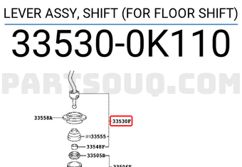 Toyota 335300K110 LEVER ASSY, SHIFT (FOR FLOOR SHIFT)