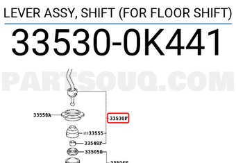 Toyota 335300K441 LEVER ASSY, SHIFT (FOR FLOOR SHIFT)