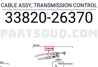 Toyota 3382026370 CABLE ASSY, TRANSMISSION CONTROL