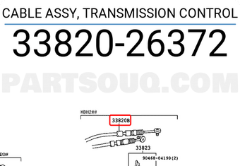 Toyota 3382026372 CABLE ASSY, TRANSMISSION CONTROL
