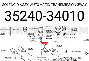 Toyota 3524034010 SOLENOID ASSY, AUTOMATIC TRANSMISSION 3WAY