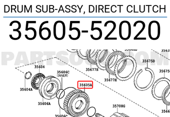 Toyota 3560552020 DRUM SUB-ASSY, DIRECT CLUTCH