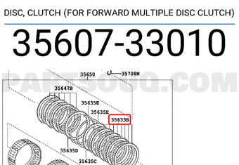 Toyota 3560733010 DISC, CLUTCH (FOR FORWARD MULTIPLE DISC CLUTCH)