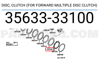 Toyota 3563333100 DISC, CLUTCH (FOR FORWARD MULTIPLE DISC CLUTCH)