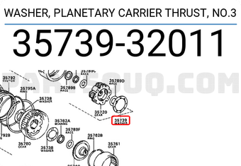 Toyota 3573932011 WASHER, PLANETARY CARRIER THRUST, NO.3