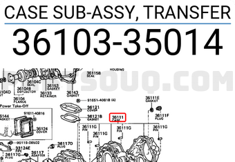 Toyota 3610335014 CASE SUB-ASSY, TRANSFER