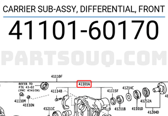 Toyota 4110160170 CARRIER SUB-ASSY, DIFFERENTIAL, FRONT