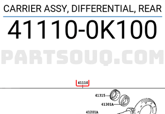 Toyota 411100K100 CARRIER ASSY, DIFFERENTIAL, REAR