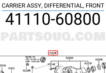 Toyota 4111060800 CARRIER ASSY, DIFFERENTIAL, FRONT