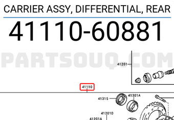 Toyota 4111060881 CARRIER ASSY, DIFFERENTIAL, REAR