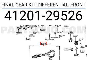 Toyota 4120129526 FINAL GEAR KIT, DIFFERENTIAL, FRONT