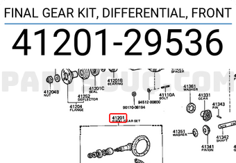 Toyota 4120129536 FINAL GEAR KIT, DIFFERENTIAL, FRONT
