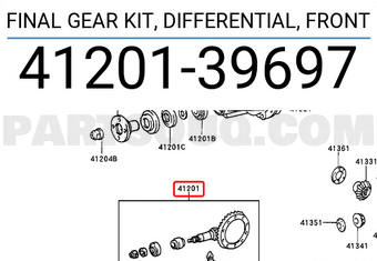 Toyota 4120139697 FINAL GEAR KIT, DIFFERENTIAL, FRONT
