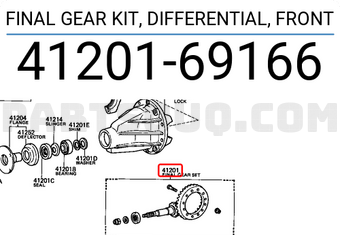 Toyota 4120169166 FINAL GEAR KIT, DIFFERENTIAL, FRONT