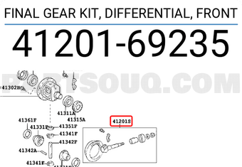 Toyota 4120169235 FINAL GEAR KIT, DIFFERENTIAL, FRONT