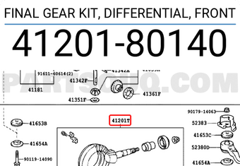 Toyota 4120180140 FINAL GEAR KIT, DIFFERENTIAL, FRONT