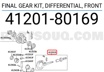 Toyota 4120180169 FINAL GEAR KIT, DIFFERENTIAL, FRONT
