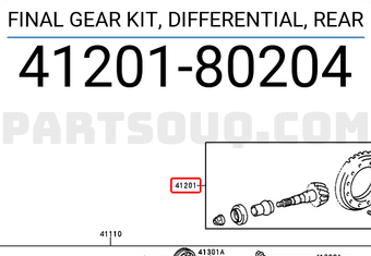 Toyota 4120180204 FINAL GEAR KIT, DIFFERENTIAL, REAR