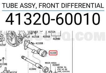 Toyota 4132060010 TUBE ASSY, FRONT DIFFERENTIAL