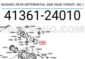 Toyota 4136124010 WASHER, REAR DIFFERENTIAL SIDE GEAR THRUST, NO.1