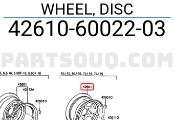 Toyota 426106002203 WHEEL, DISC