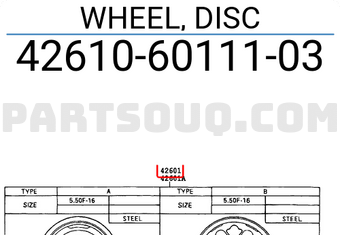 Toyota 426106011103 WHEEL, DISC