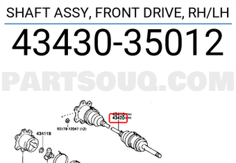 Toyota 4343035012 SHAFT ASSY, FRONT DRIVE, RH/LH