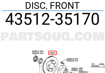 Toyota 4351235170 DISC, FRONT
