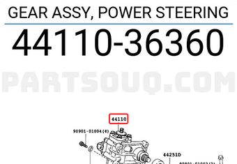Toyota 4411036360 GEAR ASSY, POWER STEERING