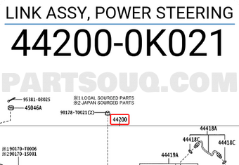 Toyota 442000K021 LINK ASSY, POWER STEERING