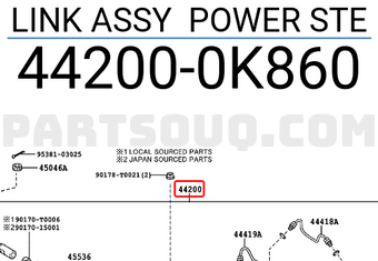 LINK ASSY POWER STE 442000K860 | Toyota Parts | PartSouq
