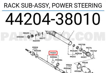 Toyota 4420438010 RACK SUB-ASSY, POWER STEERING