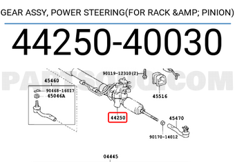 Toyota 4425040030 GEAR ASSY, POWER STEERING(FOR RACK &amp; PINION)