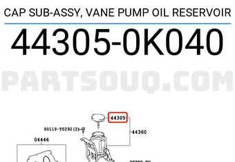 Toyota 443050K040 CAP SUB-ASSY, VANE PUMP OIL RESERVOIR