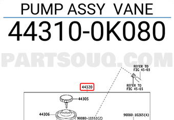 Toyota 443100K080 PUMP ASSY VANE