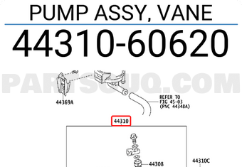 Toyota 4431060620 PUMP ASSY, VANE