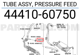 Toyota 4441060750 TUBE ASSY, PRESSURE FEED