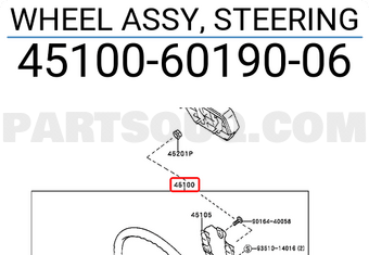 Toyota 451006019006 WHEEL ASSY, STEERING