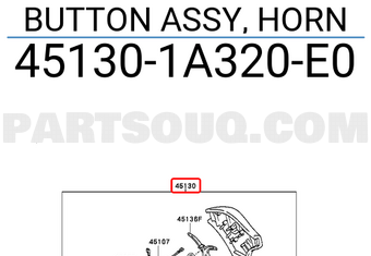 Toyota 451301A320E0 BUTTON ASSY, HORN