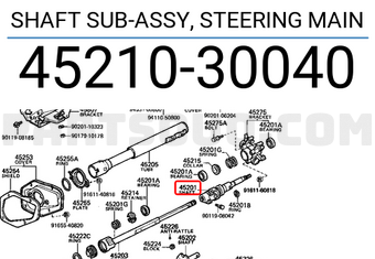 Toyota 4521030040 SHAFT SUB-ASSY, STEERING MAIN