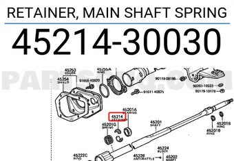 Toyota 4521430030 RETAINER, MAIN SHAFT SPRING