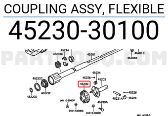 Toyota 4523030100 COUPLING ASSY, FLEXIBLE