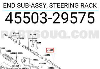 Toyota 4550329575 END SUB-ASSY, STEERING RACK