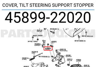 Toyota 4589922020 COVER, TILT STEERING SUPPORT STOPPER