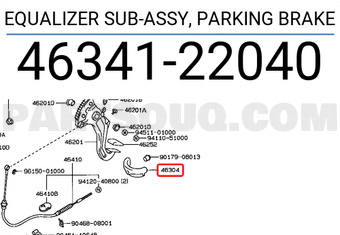 Toyota 4634122040 EQUALIZER SUB-ASSY, PARKING BRAKE