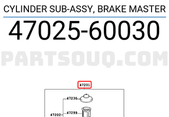 Toyota 4702560030 CYLINDER SUB-ASSY, BRAKE MASTER