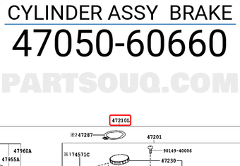 Toyota 4705060660 CYLINDER ASSY BRAKE